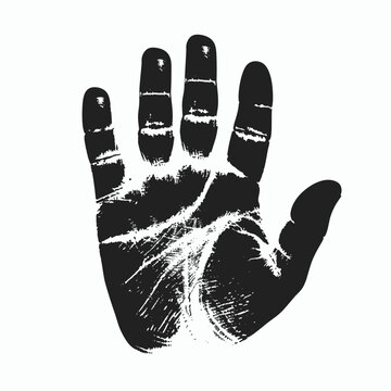 recommend clip art: Black and white print of a human hand on a white background.