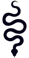 Snake black silhouette. Vector illustration