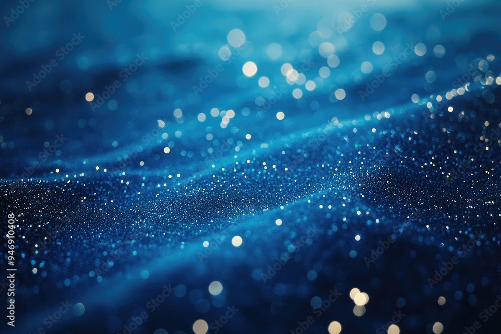 Poster blue glitter background with bokeh. perfect for designs that need a touch of sparkle.