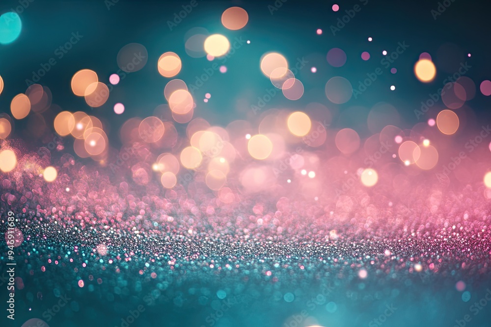 Poster sparkling glitter with bokeh lights. perfect for adding a touch of magic and wonder to your designs.