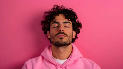 Fototapeta premium Man Practicing Meditation And Mindfulness Man