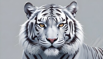 Colorful Tiger Portrait Wild Jungle Cat Painting Beautiful Animal Background Graphic Design