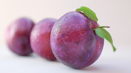 Obraz premium Plum close-up with a white background generative ai