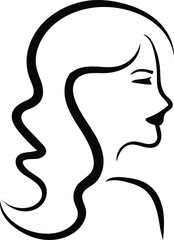 women line art luxury flower beauty skin care logo design