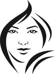 women line art luxury flower beauty skin care logo design