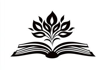 Open Book with Plant Growing from its Pages