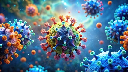 Microscopic view of Immunoglobulin G, also known as IgG, a type of antibody playing a crucial role in the human immune system's defense against infections.