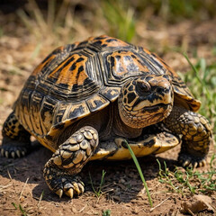 Leopard Tortoise in Natural Habitat &ndash; African Wildlife