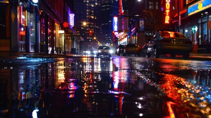 Obraz premium Night City Reflections