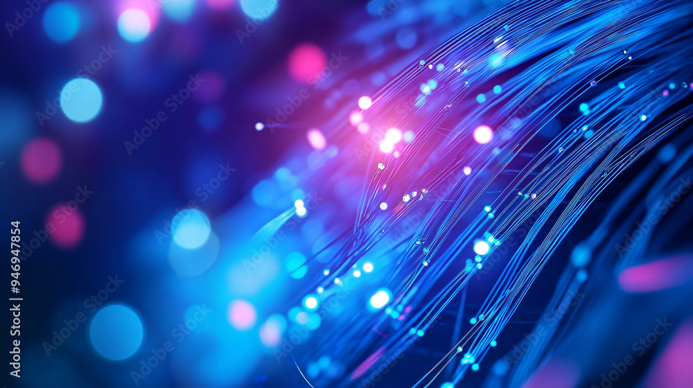 Aufkleber a high-tech background featuring a network of glowing fiber optic cables intertwined, symbolizing th