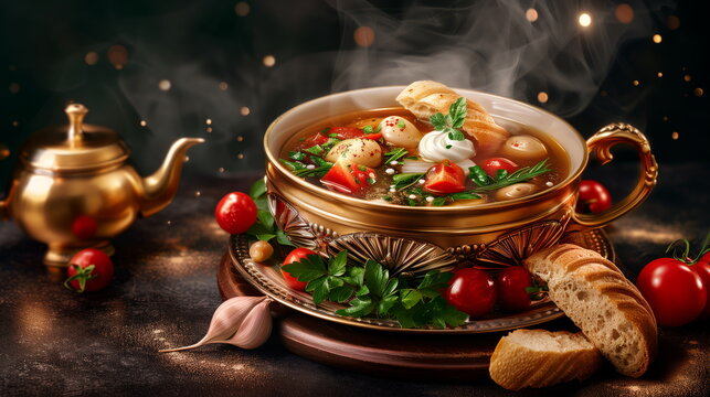 Traditional Russian sbiten in wooden cup03
