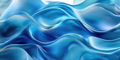 Obraz premium Abstract Blue Waves: A Digital Art Piece