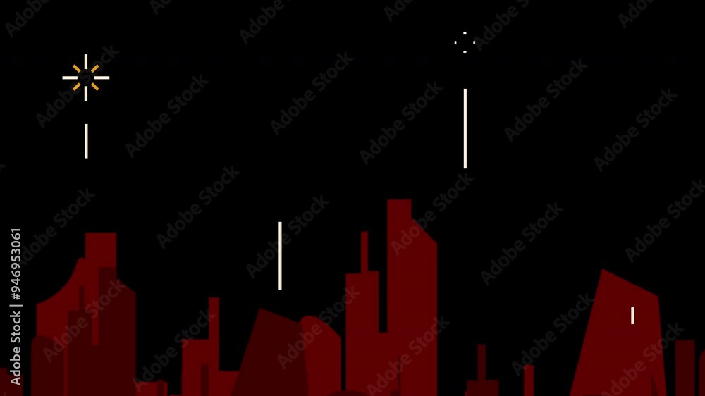 Aufkleber fireworks, particles and graphic for background with sparkle, burst and aesthetic for animation. shi