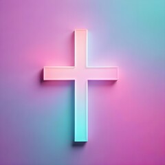 Obraz premium Colorful Cross Painting Abstract Christ Religious Background Graphic Design