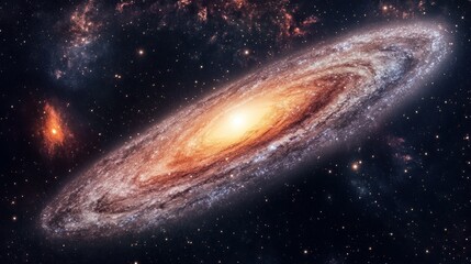 Fototapeta premium A Spiral Galaxy in a Starry Sky