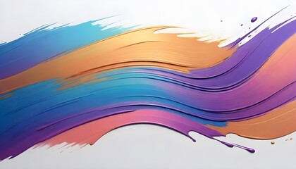 Abstract Colorful Brush Strokes Minimalistic Background Painting