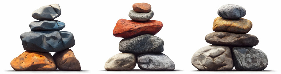 Stacked Stones  Rock Formation  Isolated  Balance  Zen Garden  Nature  White Background