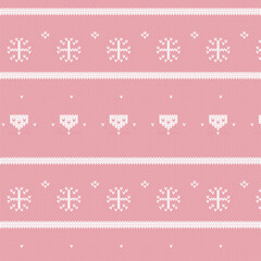 christmas pattern, seamless pattern with snowflakes, knitted texture 