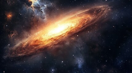 Fototapeta premium A Spiral Galaxy in a Starry Universe