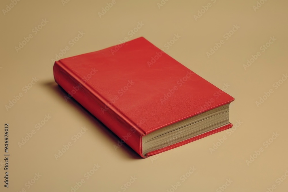 Poster a red book sits on a table, ready to be read