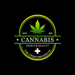 Cannabis Leaf Logo Design Vector illustration