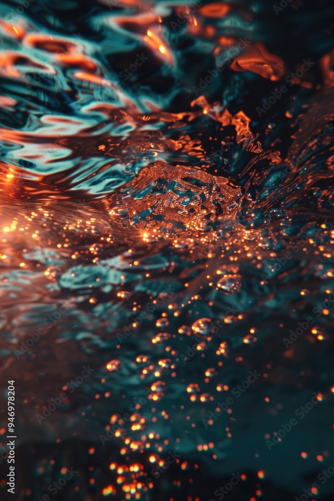 Aufkleber A close-up view of the surface of a body of water, ideal for use in scenes where a calm and peaceful atmosphere is desired