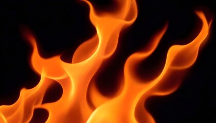 Fototapeta premium Fire Illustration Hot Flames Black Background Graphic Design