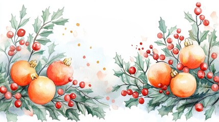 Christmas festive watercolor