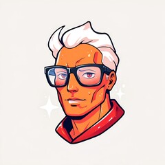 Man with Glasses and Red Collar