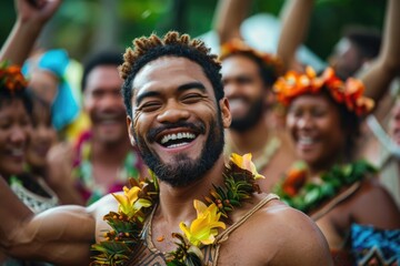 Joyful celebration: people celebrating and having fun on Fiji independence day, enjoying festivities, cultural traditions, unity, reflecting national pride and spirit of freedom in vibrant activities.