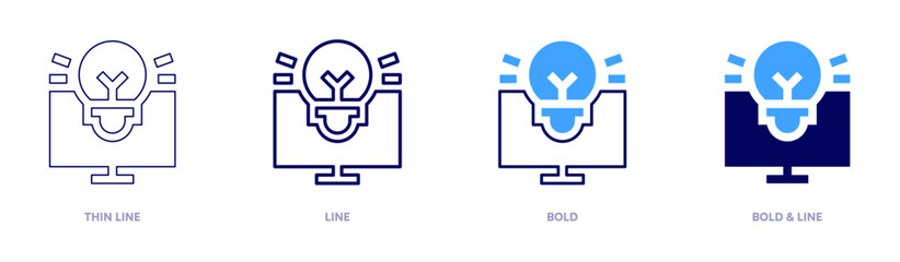 Campaign idea icon in 4 different styles. Thin Line, Line, Bold, and Bold Line. Duotone style. Editable stroke