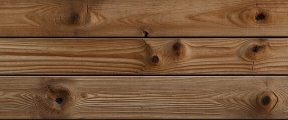Fototapeta premium Close-up of Three Horizontal Brown Wooden Boards