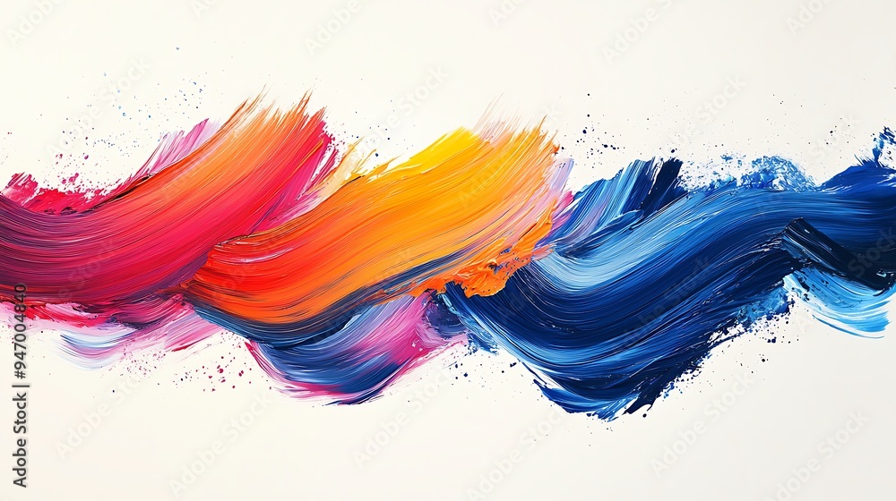 Aufkleber an abstract background swirls with colorful paint strokes, each hue and curve telling a story of cre
