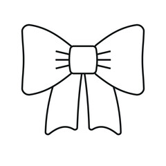 Vector flat outline bow tie isolated on white background