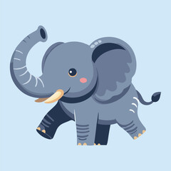 Small elephant calf blue background