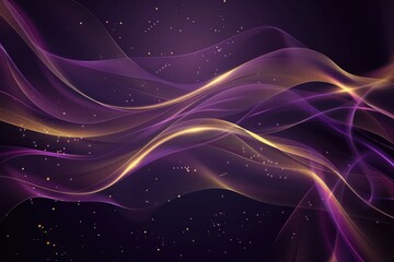 A vibrant abstract background featuring shades of purple and yellow with twinkling stars, great for illustrating futuristic or technological concepts