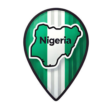 recommend clip art: Nigeria map pin illustration with green and white colors