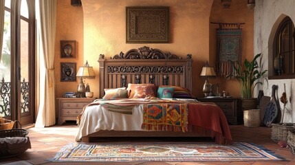 Luxurious Bedroom with a Southwestern Flair