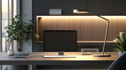 Modern Desk Setup with Minimalistic Design