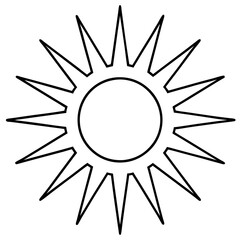 Naklejka premium Radiant rays from a simple sun create a striking focal point with minimalistic elegance 