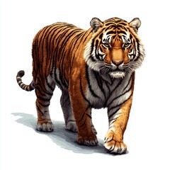 Naklejka premium A Majestic Bengal Tiger Walking with Confidence