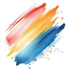 Vibrant Watercolor Splash: A dynamic explosion of red, orange, and blue hues ignites creativity in this abstract watercolor painting. 