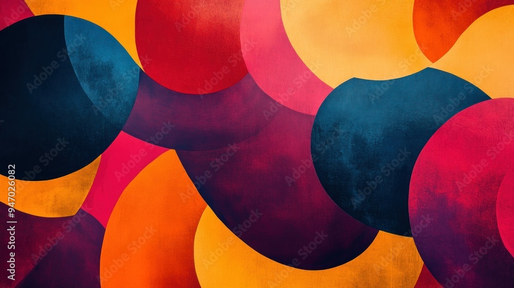 Poster abstract background of intersecting colorful circles