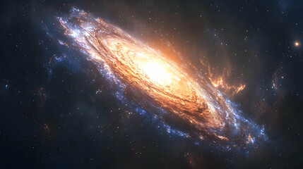 Fototapeta premium Spiral Galaxy in Space with Stars and Nebula