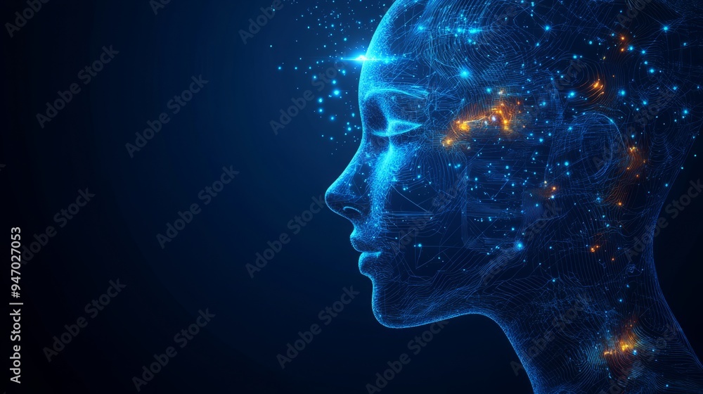 Poster abstract digital ai chat light blue background. chatbot concept. gpt or artificial intelligence conc