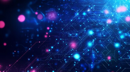 Fototapeta premium Abstract digital AI chat light blue background. Chatbot concept. GPT or Artificial Intelligence concept. Technology futuristic electric blue bg with neon abstract elements. Vector illustration. 