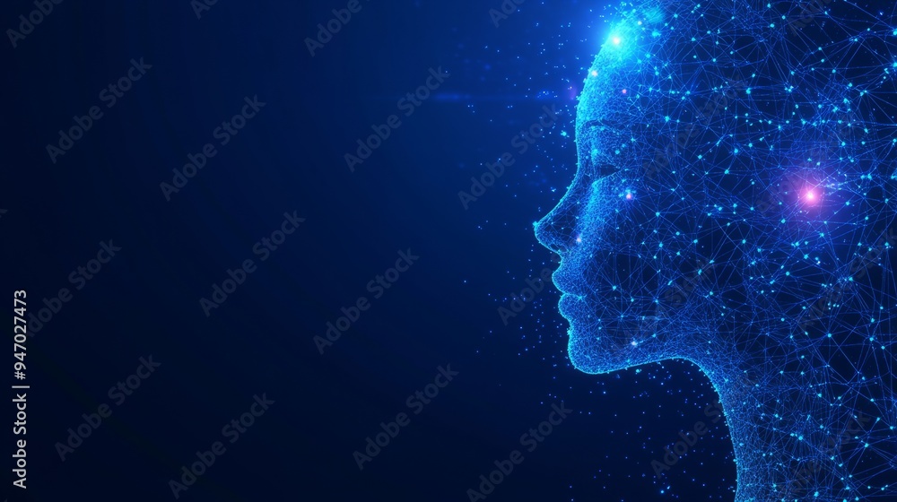 Poster abstract digital ai chat light blue background. chatbot concept. gpt or artificial intelligence conc