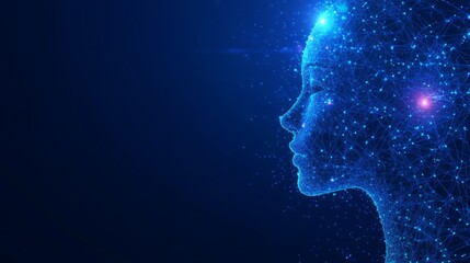 Obraz premium Abstract digital AI chat light blue background. Chatbot concept. GPT or Artificial Intelligence concept. Technology futuristic electric blue bg with neon abstract elements. Vector illustration. 