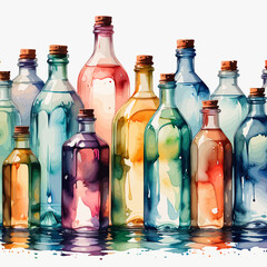 Bottle Ilustration Painting Background Very Cool