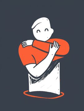 recommend clip art: Simple cartoon illustration of a person practicing elbow bump instead of handshake.